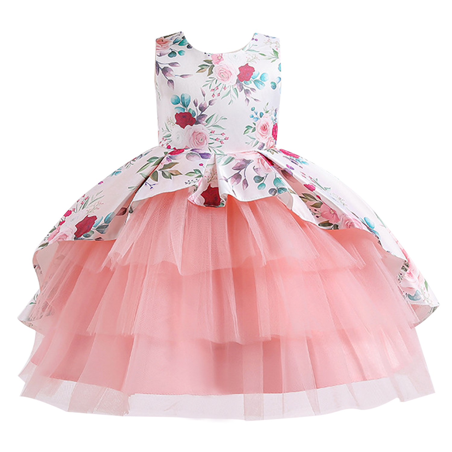 Phenas Girls Flowers Princess Dress Lace Tulle Wedding Birthday Party
