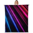 thumbnail image 1 of Lines Kids Throw Blanket Abstract Neon Line Fuzzy Blanket For Boy Girls Room, 1 of 6