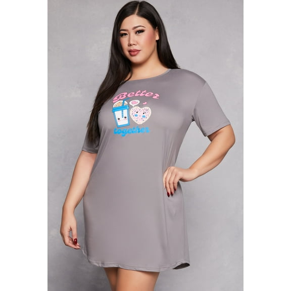 Womens Plus Size Better Together Graphic Sleepshirt