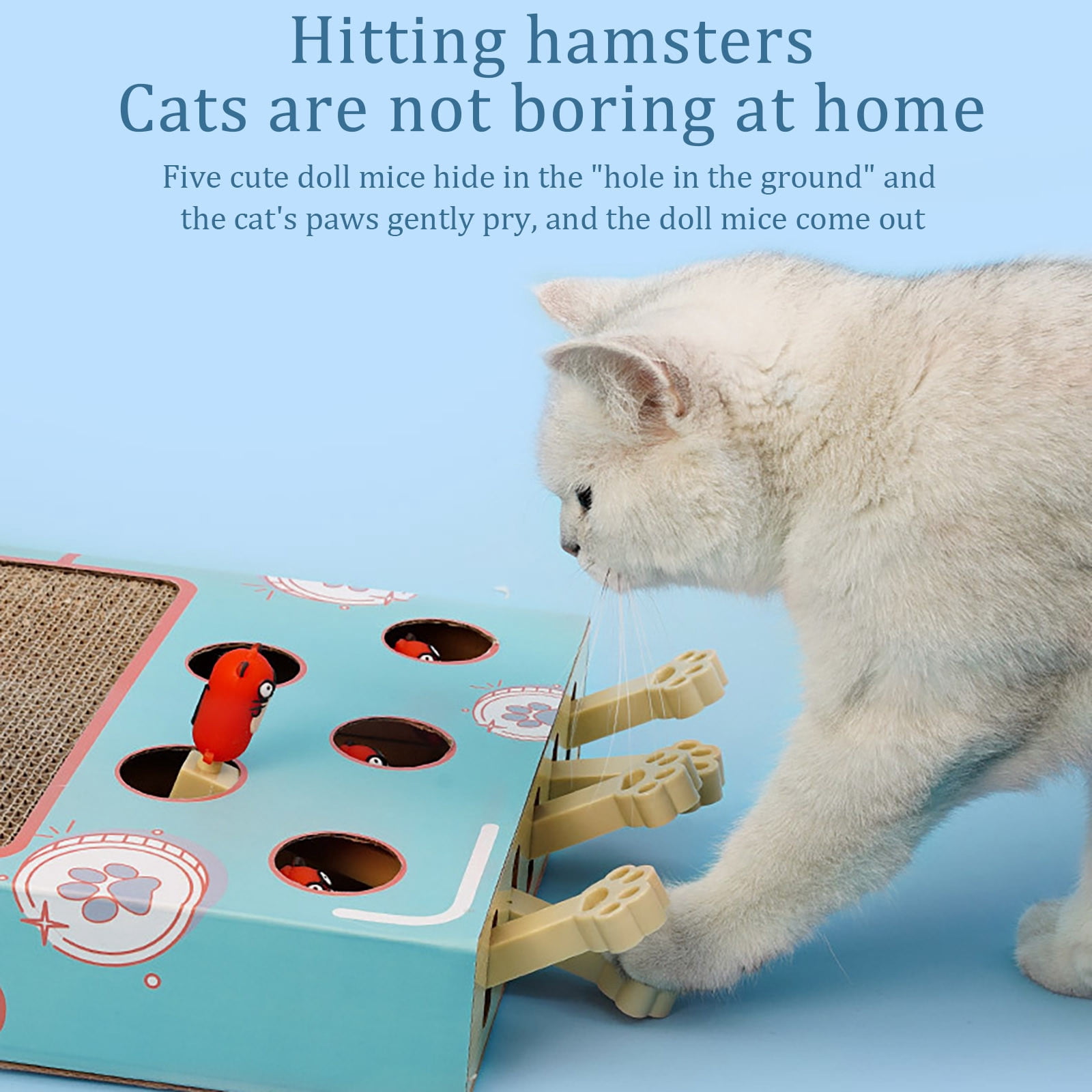 Cat Enrichment Toys for Indoor Cats, Interactive Game, Toys for Cats Indoor, Scratching Pad, And Cardboard Box for Indoor Cats