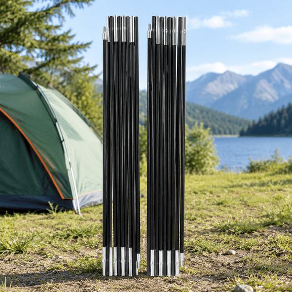 Trail Replacement Parts Tent Replacement Poles Fiberglass Tent Pole 4.9M Camping Tent Pole Bars Kit for Spare Replacement, 9 Section Tent Support Rods