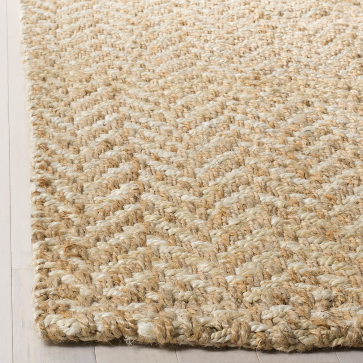 SAFAVIEH Natural Fiber Houston Braided Jute Area Rug, Ivory/Natural, 5' x 8'