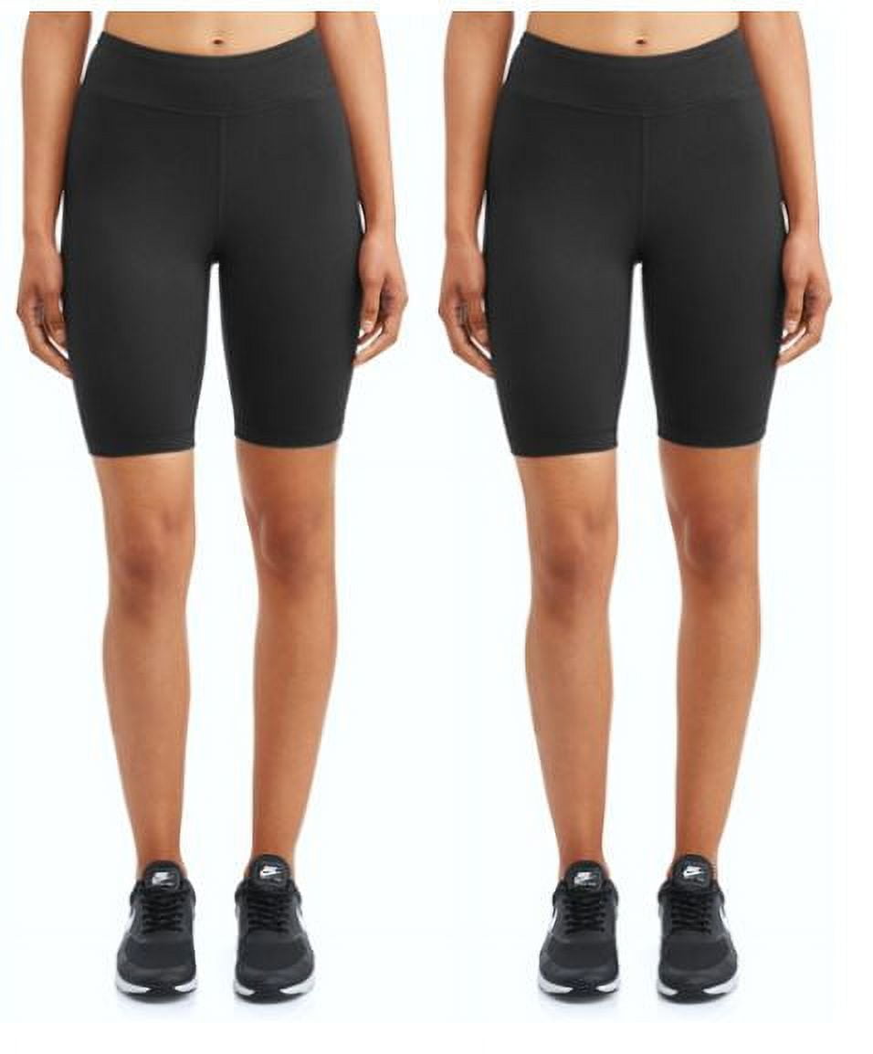 Athletic Works Womens Mid Rise 9" Bike Short, 2 Pack