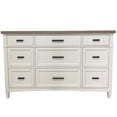 thumbnail image 3 of Pemberly Row Contemporary 68"W Bedroom 9 Drawer Dresser in White, 3 of 19