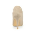 thumbnail image 2 of BLISSFUL STEP Women's Rhiness Stiletto Heel Ankle Booties Beige 10, 2 of 7