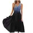 thumbnail image 2 of Fankiway Robes d'Été pour Femmes Imprimé Floral Sans Manches Col en V Robe Plissée Fluide Robes de Plage pour Femmes Grande Taille Robes pour Femmes, 2 of 4