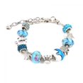 thumbnail image 1 of Pulsera de dijes europeos chapados en oro para mujeres y niñas, brazalete de cristal con forma de corazón de diamante, 1 of 6
