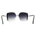 thumbnail image 4 of Womens Rhinestone Chain Jewel Trim Classical Metal Rim Butterfly Sunglasses Gold Smoke, 4 of 4