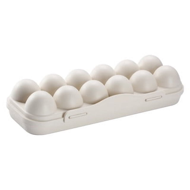 2 piezas 12 rejillas Nevera Caja de huevos irrompible Caja de almacenamiento de huevos Bandeja para huevos de pato Caja (caqui) Caqui 30 X 11 cm