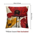thumbnail image 4 of nygtbtfer Pack of 2 Beautiful Charming Watercolor Oil Painting Ink Red Poppy Retro  Throw Pillow Case Cushion Cover New Home Office Indoor Decorative  White, 4 of 7