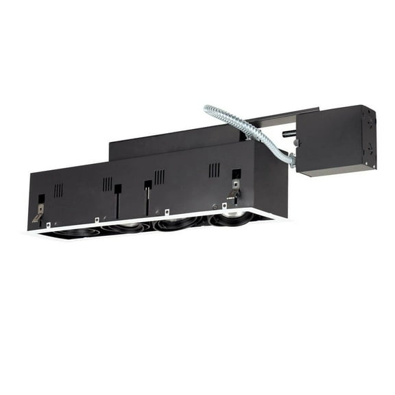 Jesco Lighting MGRP20-4WB 4 - Light Double Gimbal Linear Recessed Fixture Line Voltage.