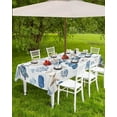 thumbnail image 4 of Outdoor Tablecloth with Umbrella Hole and Zipper 60 x 102 Inch Marine Organism Starfish Sea Turtle Coral Table Cover for Rectangular Tables Waterproof Tabletop Collection for Patio Garden Picnic, 4 of 6