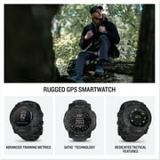 Garmin Instinct 3 Tactical Edition AMOLED 50mm Display, Rugged Outdoor GPS Smartwatch Bundle With USB Wall Charger + Microfiber Cleaning Cloth