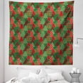 thumbnail image 1 of Christmas Tapestry, Abstract Pines with Swirls Dots Lines Design Patchwork Style Print, Fabric Wall Hanging Decor for Bedroom Living Room Dorm, 5 Sizes, Dark Coral Dark Green, by Ambesonne, 1 of 1