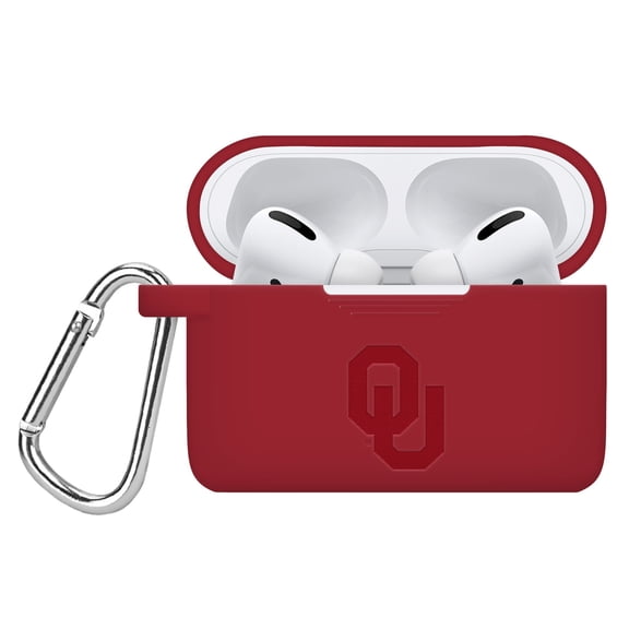 Oklahoma Sooners Engraved Silicone Case Cover Compatible with Apple AirPods Pro 1 & 2 (Crimson) by Affinity Bands