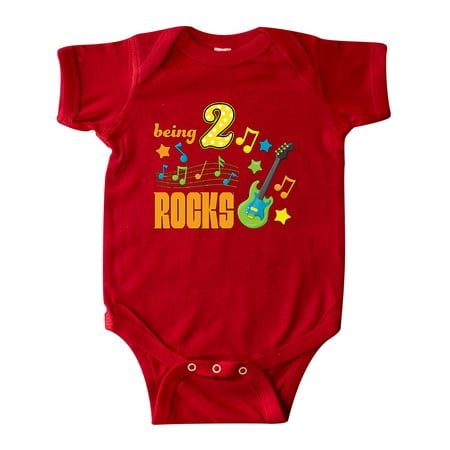 

Inktastic Being Two Rocks- second birthday Gift Baby Boy or Baby Girl Bodysuit