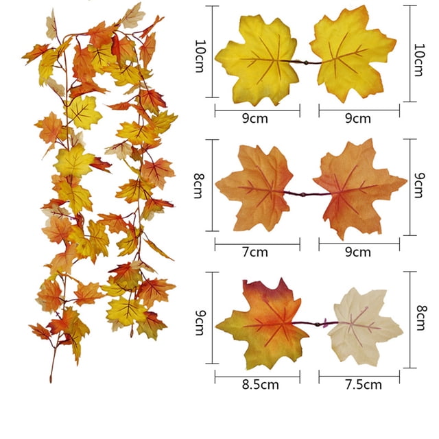 AKEGAMN Fall Decor Festival Simulation Maple Leaf Rattan Decoration Christmas Party Wall Hanging Maple Leaf Rattan