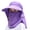 Purple, variant on Women Sun Wide Brim UV Protection Fishing Hats Foldable Ponytail Summer Hat with Detachable Flap