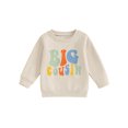 thumbnail image 2 of Elippeo 0-5Y Sisters Brother Matching Outfits 6M 12M 18M 24M 3Y 4Y 5Y Toddler Baby Letter Print Long Sleeve Crewneck Sweatshirt Clothes, 2 of 10