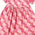 thumbnail image 6 of ITSAME Girls Summer Dress Puff Short Sleeve Cotton Heart Print Kids Loose Casual A-Line Dress Red Size 9-10, 6 of 7