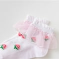 thumbnail image 5 of Aueoeo Girls Crew Socks Ruffle Lace Cuffed Ankle Socks Kids Frilly Dress Socks Funny Graphic Printed Cute Socks Student Socks, 5 of 8