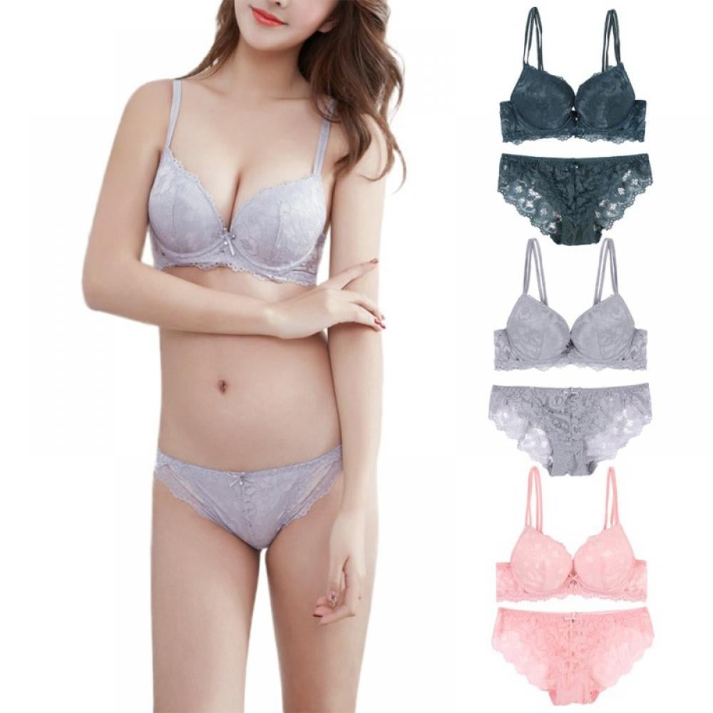 Women Lace Embroidery Breathable Padded Push Up Bra Sets Underwear  Breathable Lace Sexy Lingerie Intimates 