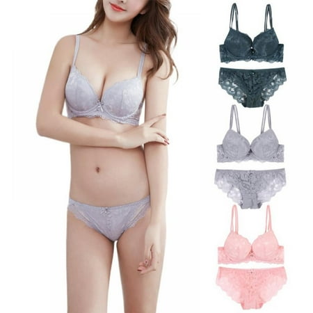 

Women Lace Embroidery Breathable Padded Push Up Bra Sets Underwear Breathable Lace Sexy Lingerie Intimates