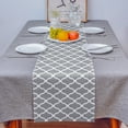 thumbnail image 3 of Table Runner Moroccan Lattice Table Decoration for Kitchen Dinning Grey Geometric Classic Quatrefoil Trellis Table Decoration for Indoor Outdoor Party Wedding Decor 13x90inch, 3 of 7