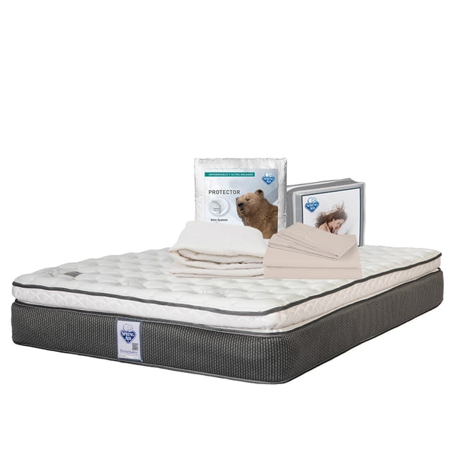 Colchón Queen Size Omega Spring Air + Juego de sábanas + 1 Protector de colchón