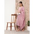 thumbnail image 2 of Janasya Indian Women's Mauve Poly Silk Floral Embroidery Kurta with Pant and Dupatta, 2 of 6