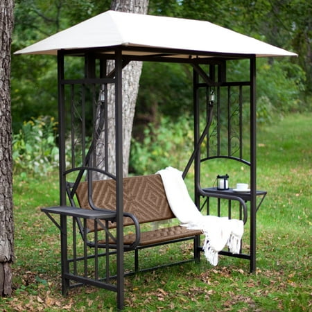 Coral Coast Bellora 2 Person Gazebo Swing - Natural Resin Wicker