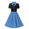 thumbnail image 1 of WILLBEST Vestidos Casuales para Mujer, Nuevos Vestidos Negros con Bordado y Costuras, Estilo Retro de Otoño, de Manga Corta, Sexys para Club Mediana, 1 of 2