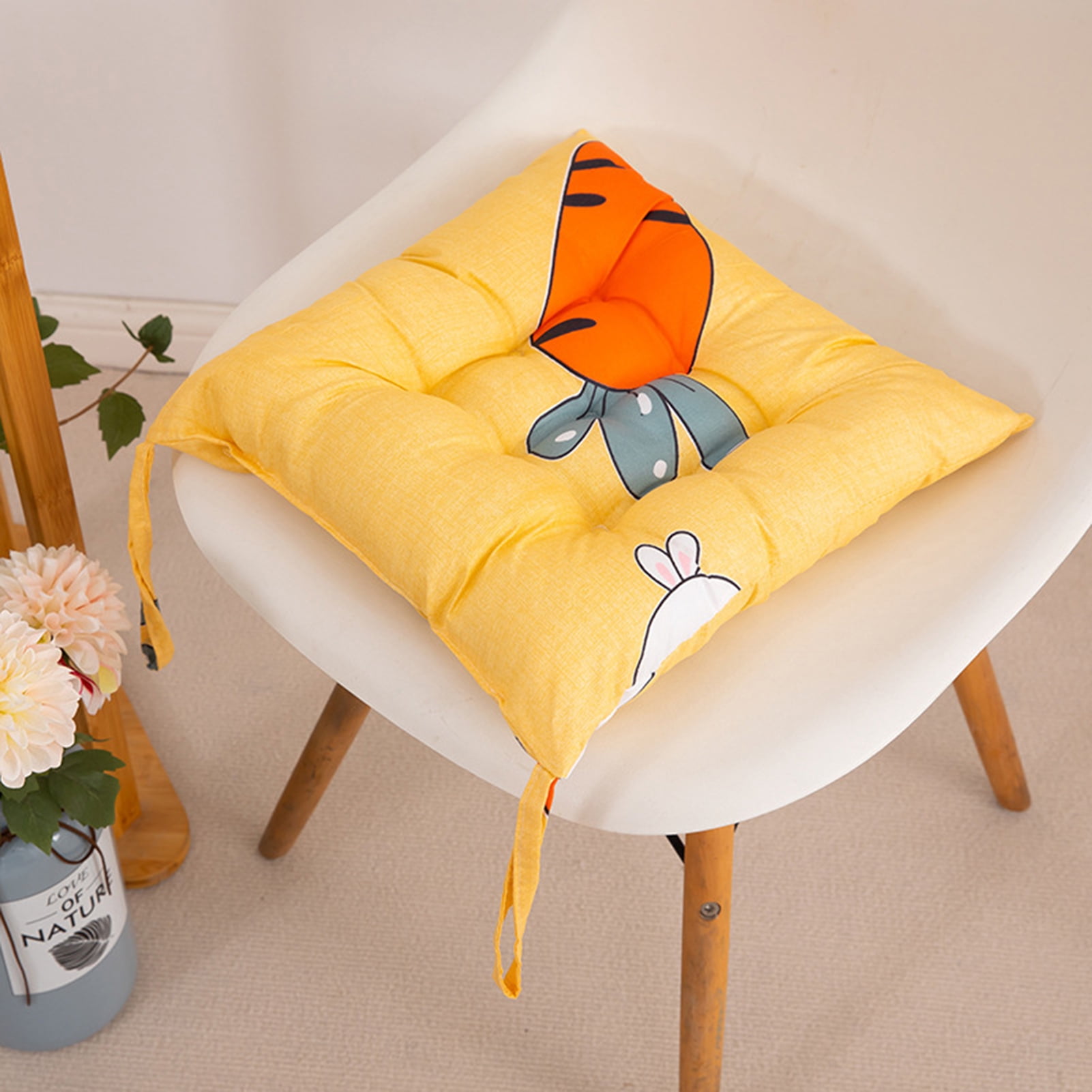 HEVIRGO 14/16 Inch Chair Cushion Mat High Rebound Comfortable Flowers