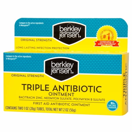 Berkley Jensen Triple Antibiotic Ointment for Minor Cuts, Scrapes and Burns, 2 Count, 1 oz Each
