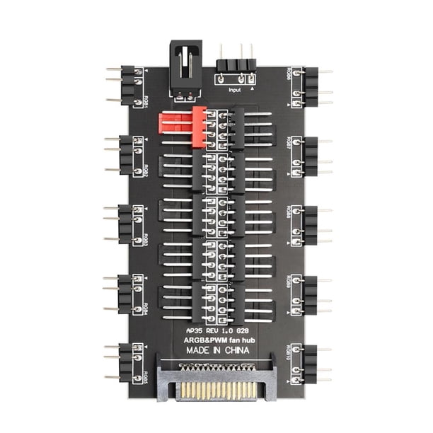 Fan Hub 5V SATA Power 10 2 en 1 Refrigeración 3PIN ARGB Multi Splitter Way para Case PC JShteea El nuevo
