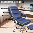 thumbnail image 4 of zzw Reclining Big and Tall Office Chair with Footrest - 350 lbs Capacity High Back Ergonomic Executive Desk Chair for Home and Gaming, Deep Blue, 4 of 8