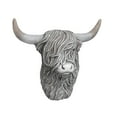 thumbnail image 4 of Highland Cow Sculpture Decor Handcrafted Vintage Design for Indoor Outdoor Garden Yard Patio, 4 of 9