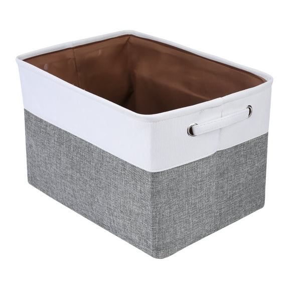 Unique Bargains Storage Cube Fabric Storage Bin with Handles White 15*10.2*9.8in