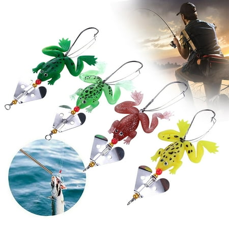 clearance! iHPH7 4pcs Soft Rubber Frog Fishing Lures | Crankbaits with Hooks