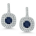 thumbnail image 2 of Gem Stone King Blue Sapphire Earrings for Woman (3.32 Cttw, Gemstone Birthstone, Round 6MM), 2 of 6