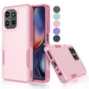 For Moto G 5G 2025 Case ,Sturdy Phone Case for Motorola Moto G 5G 2025, Tekcoo Shockproof Protection Heavy Duty Armor Hard Plastic & Rubber Rugged Bumper 2-in-1 Case Cover - Pink