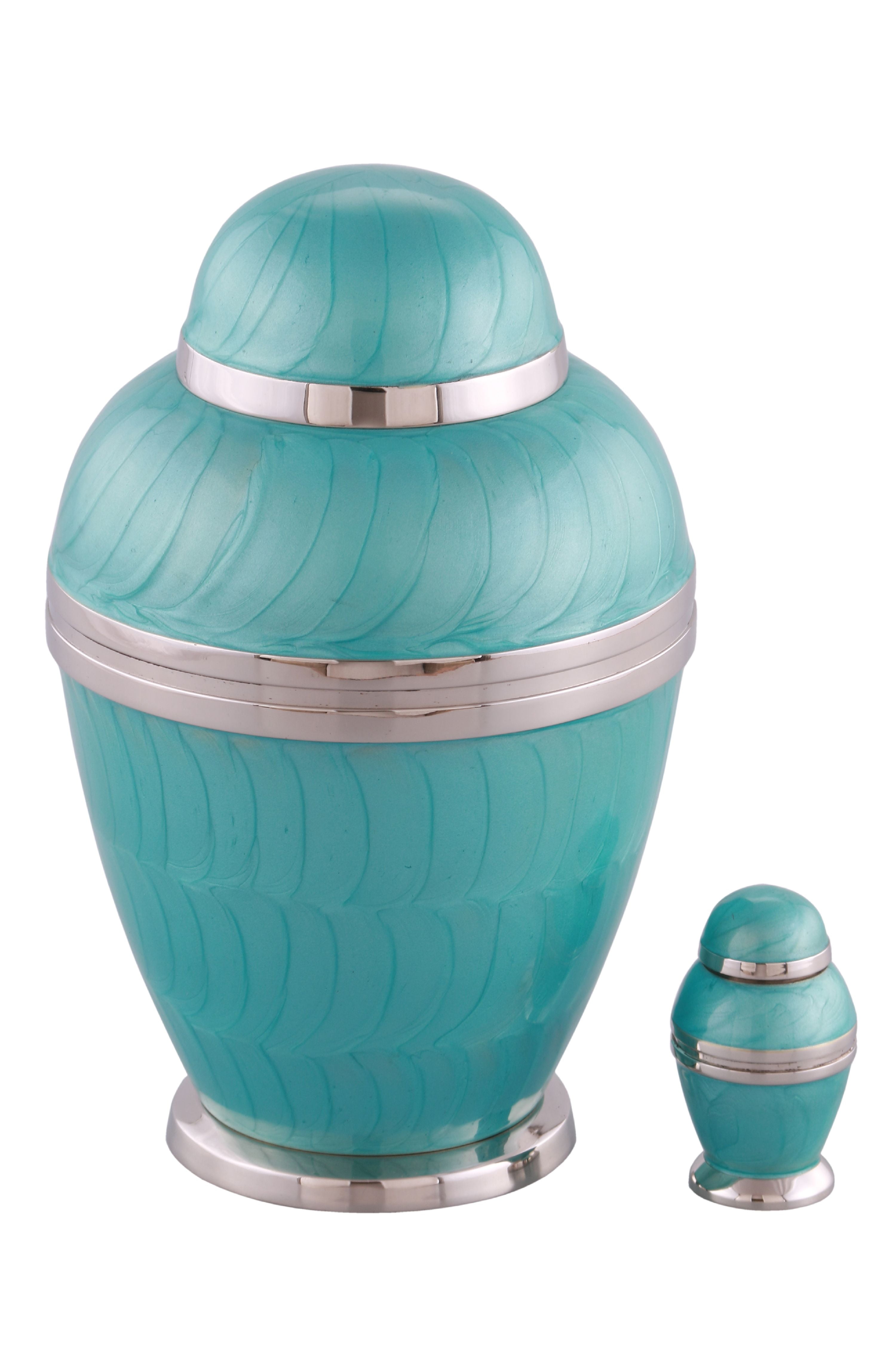 Large Metal Funeral Urn for Adult up to 220 Teal Cremation Urn for Human Ashes 