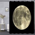 thumbnail image 4 of Full Moon Shower Curtain Mysterious Gray Planet Black Background Bathroom Decor Fabric Curtains with Hook 70Wx70H Inches, 4 of 6