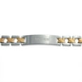 thumbnail image 2 of Bling Jewelry Mens Men's Two-Tone Gold Matte ID Bracelet with Cross X Link 8" Stainless Steel Band, 2 of 6