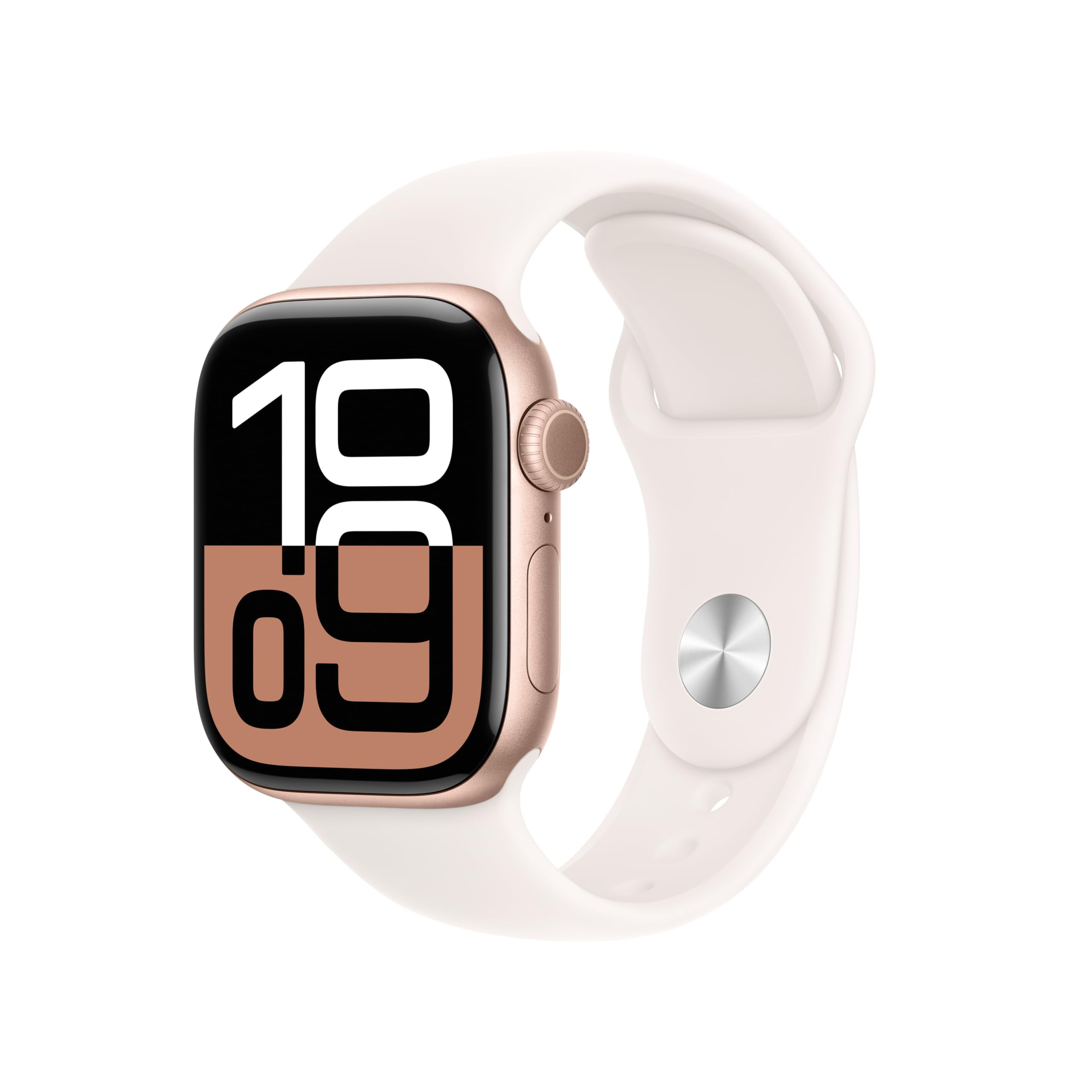 Open Box Apple Watch Series 10 [GPS 42mm case] Smartwatch with Aluminium Case with Light Blush Sport Band - M/L. Fitness Tracker, ECG App, Always-On Retina Display, Water Resistant - Rose Gold
