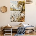 thumbnail image 2 of Apartment Decor Tapestry, Prague Charles Bridge and Old Town Czech Republic Riverside View with Swans, Wall Hanging for Bedroom Living Room Dorm Decor, 40W X 60L Inches, Gold Grey, by Ambesonne, 2 of 5