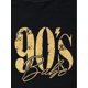 thumbnail image 5 of [Knit Texture] Retro-Inspired '90s Youngsters' Graphic Tee - Casual Black Polyester T-Shirt with Golden Clock Number & Lightning Design, Machine Washable - Perfect for Spring/Summer/Fall, 5 of 7