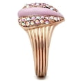 thumbnail image 4 of Luxe Jewelry Designs Women's Rose Gold Ion Plated Ring with Top Grade Crystal Light Rose - Size 6, 4 of 4