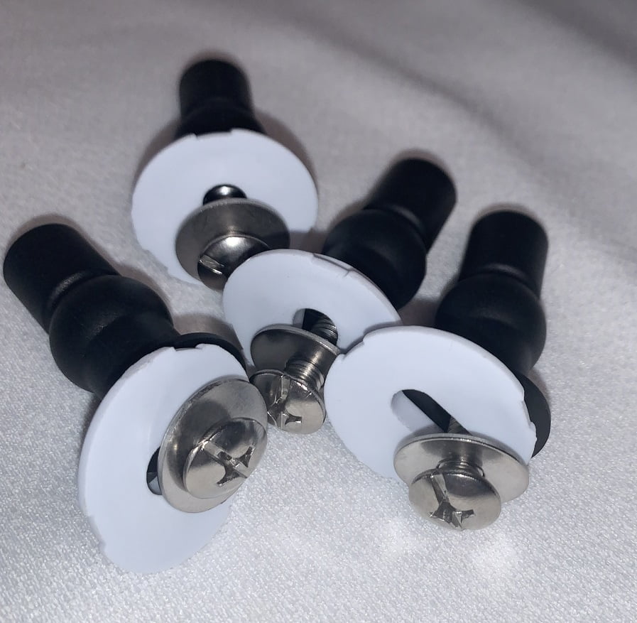 Expanding Rubber Toilet Seat Hinge Fasteners by NuFlush (2 packs of 2