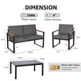 thumbnail image 4 of NATURAL EXPRESSIONS 4 Piece Patio Furniture Set, Outdoor Sectional Conversation Set, Tempered-Glass Ttable, Dark Grey, 4 of 7